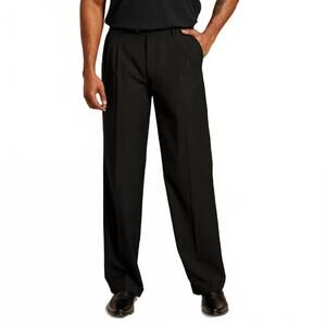 NEW INSERCH men's two pleat wide leg pants in black